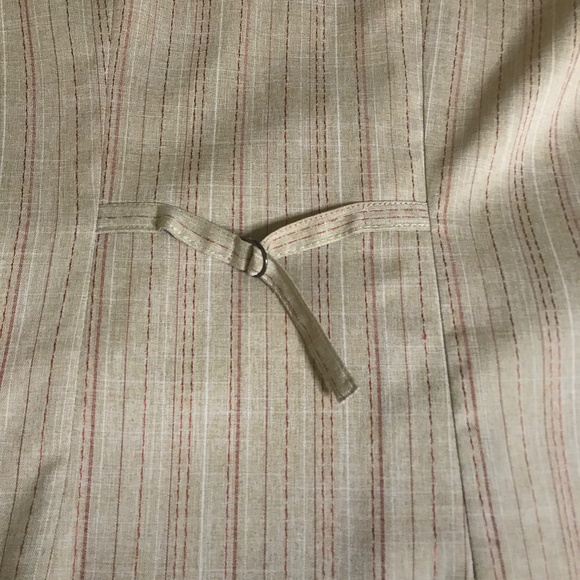 Marie Claire Beige Striped Blazer | Vintage Linen Look Office Jacket - Picture 9 of 12